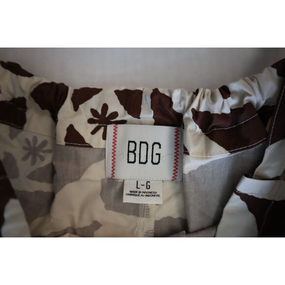 BDG x Urban Outfitters Sz L Brown Eva Tie-Front Ruched Strap Trapeze Mini Dress - Picture 3 of 11